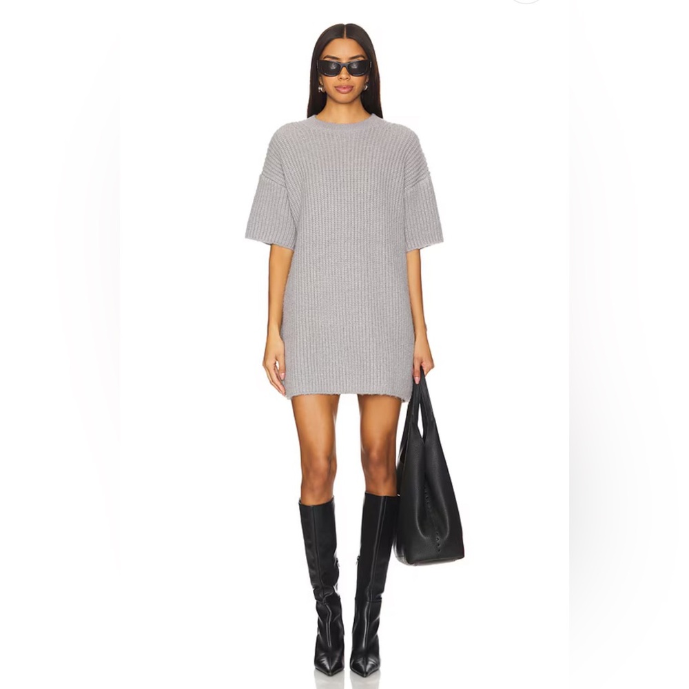 NEW STITCHES & STRIPES keris mini sweater dress in graphite chic winter fall XS